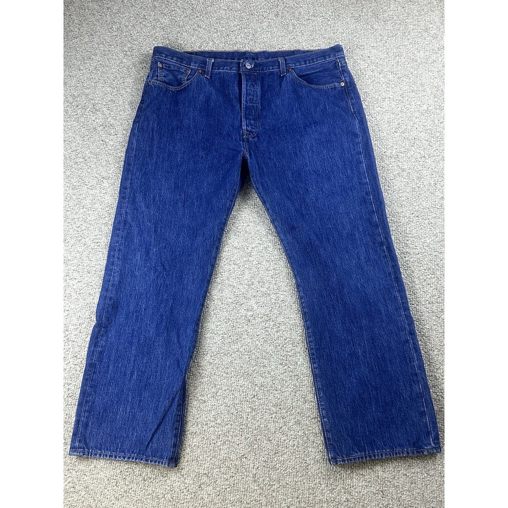 Levi's 501 Button Fly Straight Leg Jeans Men's Size 42x30(Actual Is 29)90's Blue